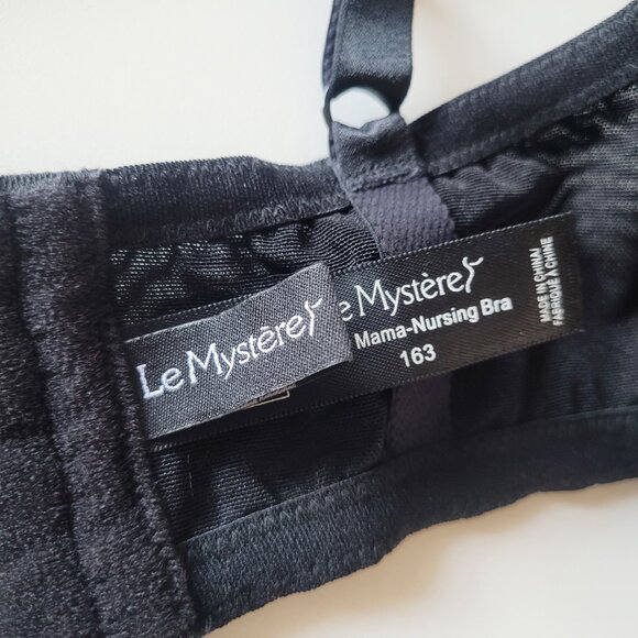 New Le Mystere French Lace Nursing Bra 34G Sexy Mama Collection NWT Black 163 - Picture 5 of 9